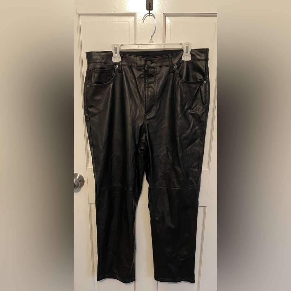NWOT GAP Cheeky Straight Sky High Leather Pants - Picture 4 of 10
